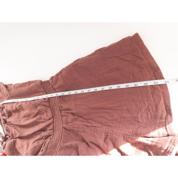 Aerie Mauve Short-Sleeve Romper With Elastic Waist & Scoop Neckline - Picture 5 of 10